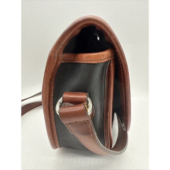 Vintage Brighton Out West Crossbody‎ Handbag Purse Brown Leather w/Silver Heart - Picture 3 of 7